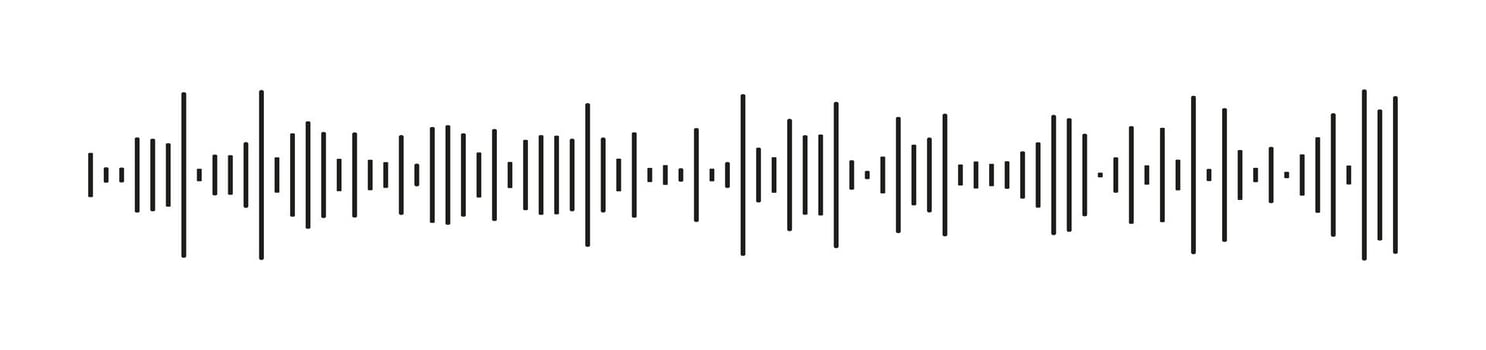 Template of equalizer symbol. Waveform pattern. Voice message template. Audio chat icon speech sound wave. Element for mobile podcast, music player, messenger, online radio interface or app. vector
