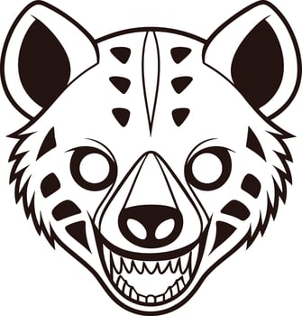 Fierce hyena face with sharp teeth animal wildlife vector