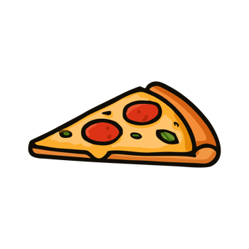 Delicious Pepperoni Pizza Slice Cartoon Style Illustration, Appetizing Food Graphic png