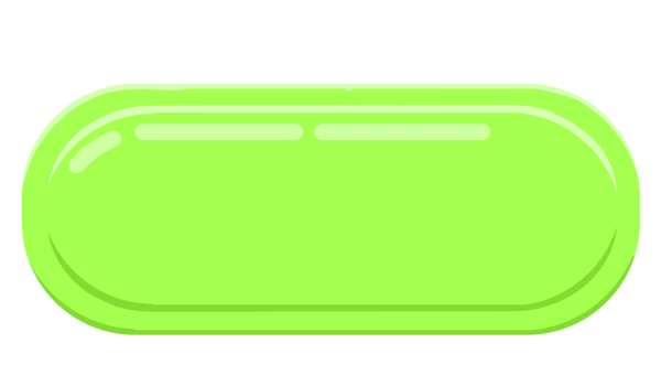 Green Glossy Rounded Rectangle Pill Shape Button png