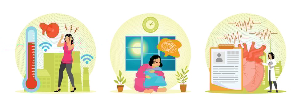 Illustration of stress effects on health vector