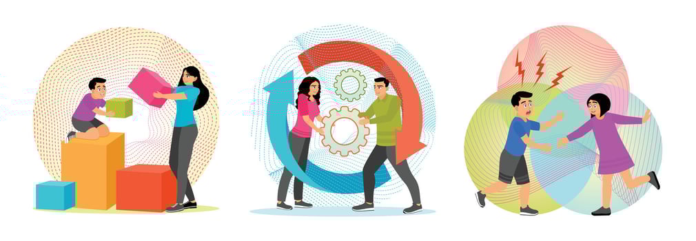 Children playing and interacting creatively vector