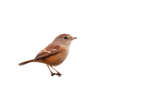 Small brown bird perched on a branch isolated on transparent background png