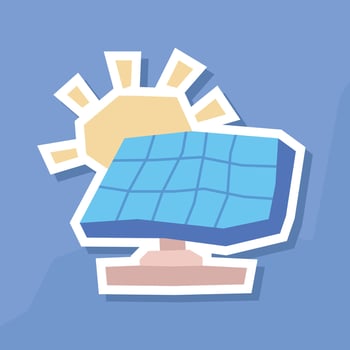 Solar Panel Sticker with Flat Soft Color Palette in Cutout Style vector