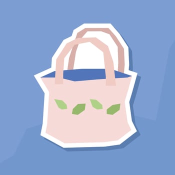 Tote Bag Sticker with Flat Soft Color Palette in Cutout Style vector