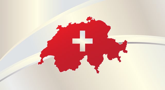 Swiss Independence Day background, cross symbol and map of Switzerland vector