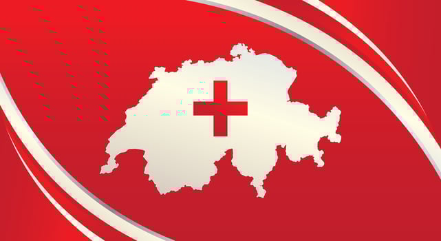 Switzerland memorial holiday 1st of August design element with flag with stripes and cross vector