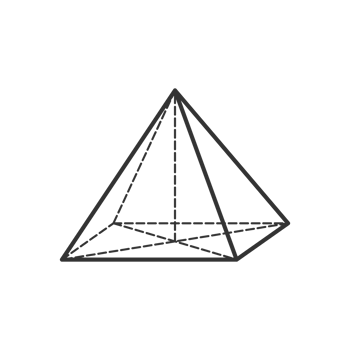 pyramid 3D geometric shapes in dark color and transparent background png