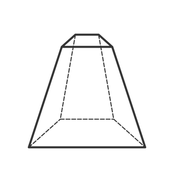 frustrum of a trapezoid 3D geometric shapes in dark color and transparent background png