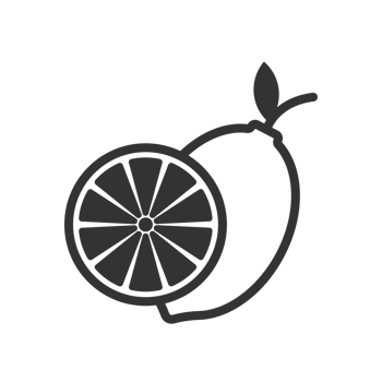 Minimalist Outline Lemon Slice with Whole Fruit Icon Graphic Element png