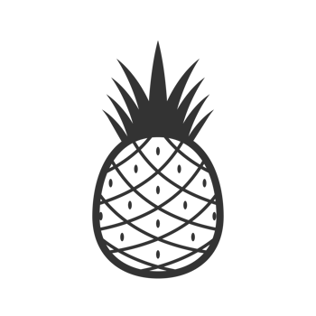 Minimalist Lineart Pineapple Simple Fruit Illustration for Summer Vibes png