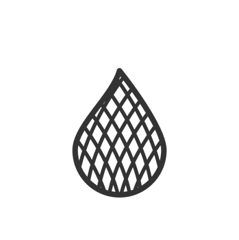 Handdrawn Outline Water Drop with Diamond Net Pattern Shape Icon png