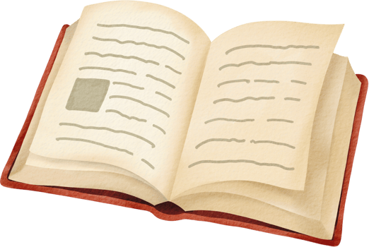Watercolor reading book clipart png