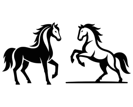 Elegant Horse Silhouette Crest in Bold Style vector