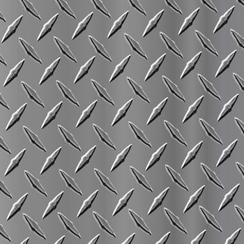 Seamless industrial metal diamond plate texture with raised oval ridges. Ideal for backgrounds, machinery, construction design, or industrial-themed graphics. vector