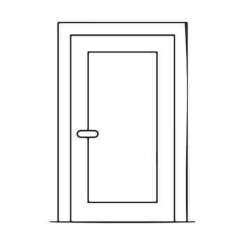 Minimalist black and white door with simple geometric design vector