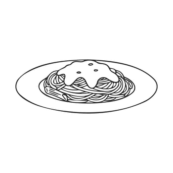 Plate of spaghetti with tomato sauce on white background vector