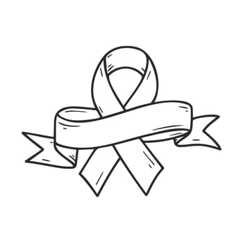 Black and white awareness ribbon with bow vector