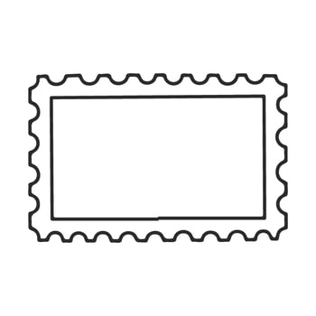 Simple blank postage stamp template with zigzag edges vector
