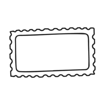 Simple black and white rectangle with wavy borders vector