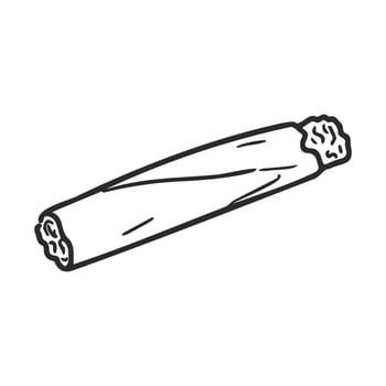 Simple black and white line drawing of a rolled burrito vector