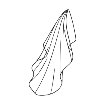 Elegant flowing fabric in motion and minimal line art vector