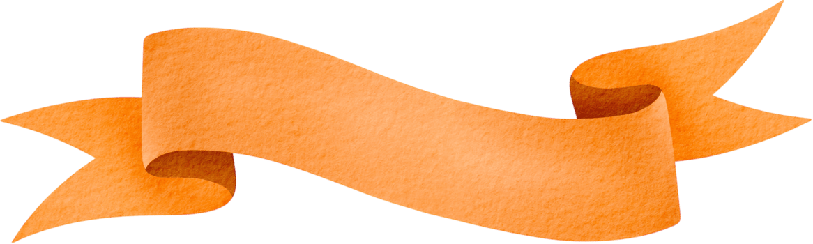 Curved orange watercolor ribbon png