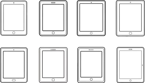 Mobile phone illustration set vector