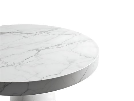 Close up of a round marble table top. png