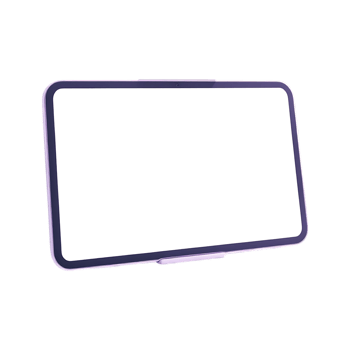 Purple tablet mockup with blank screen, isolated on white. png