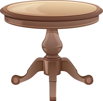 vintage retro round table realistic style vector