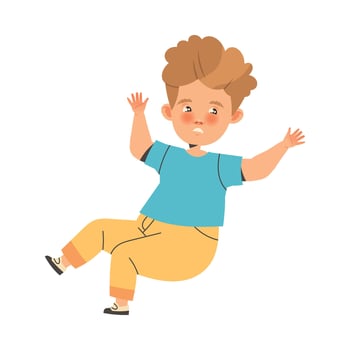 cartoon of a boy falling vector