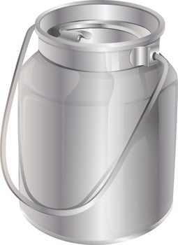 steel millk gallon realistic style vector