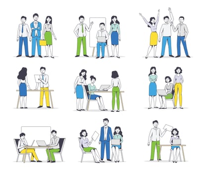 Illustration of business teamwork and collaboration vector