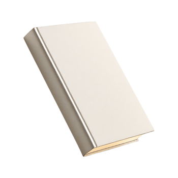 Blank book cover mockup, isolated png
