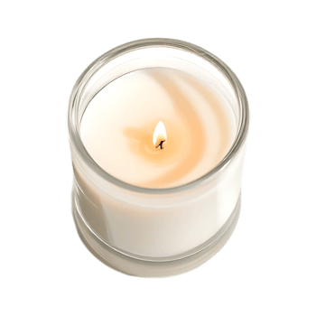 Aromatherapy candle burning, top view. png