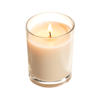 Burning candle in a glass jar, isolated png