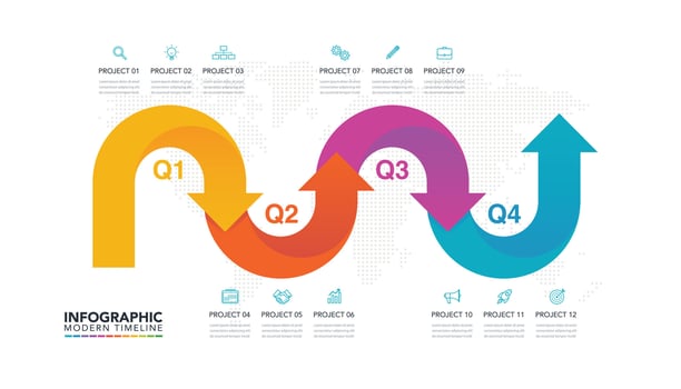 Arrow infographic business step timeline template vector