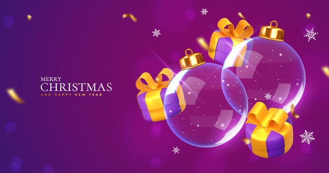 Christmas ornaments and gifts design vector