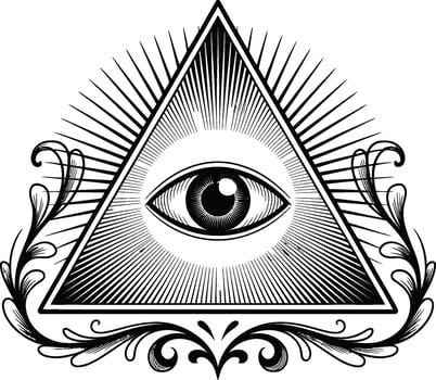 All Seeing Eye Triangle Symbol eye of providence pyramid vector