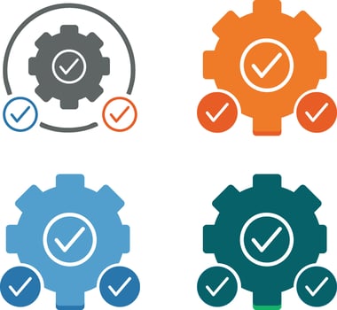 Gear Icons with Checkmarks Settings vector