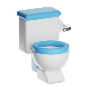 Modern blue and white toilet design png