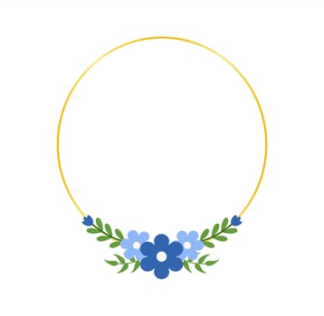 Romantic Blue Flower Frame Layout for Greeting Cards vector