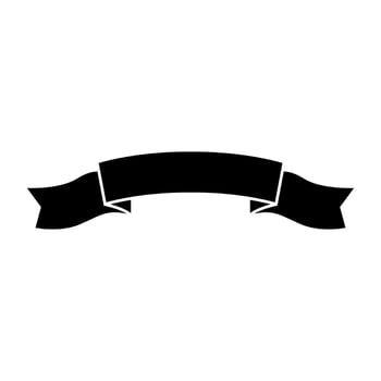 decorative ribbon icon over white background, silhouette style, illustration. Banner web symbol. vector