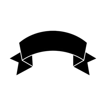 decorative ribbon icon over white background, illustration. silhouette style design vector