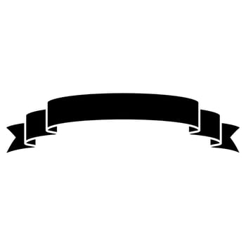 ribbon banner decoration icon illustration design graphic flat style black and white. banner web logo. vector