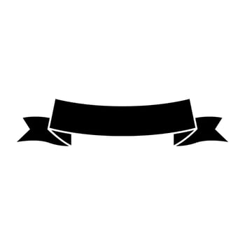 ribbon banner decoration icon illustration design graphic flat style black and white. anner logo. vector