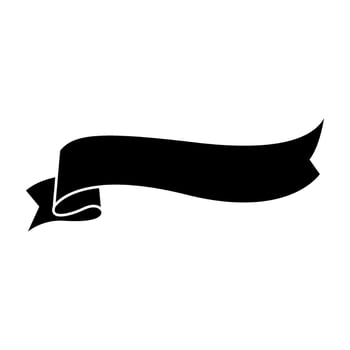 ribbon banner decoration icon illustration design graphic flat style black and white. anner web sign. vector