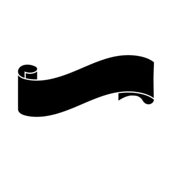 ribbon banner decoration icon illustration design graphic flat style black and white. anner symbol. vector