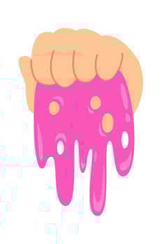 Hand Holding Slime Illustration vector